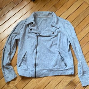 New York & Company Light Gray Moto Jacket